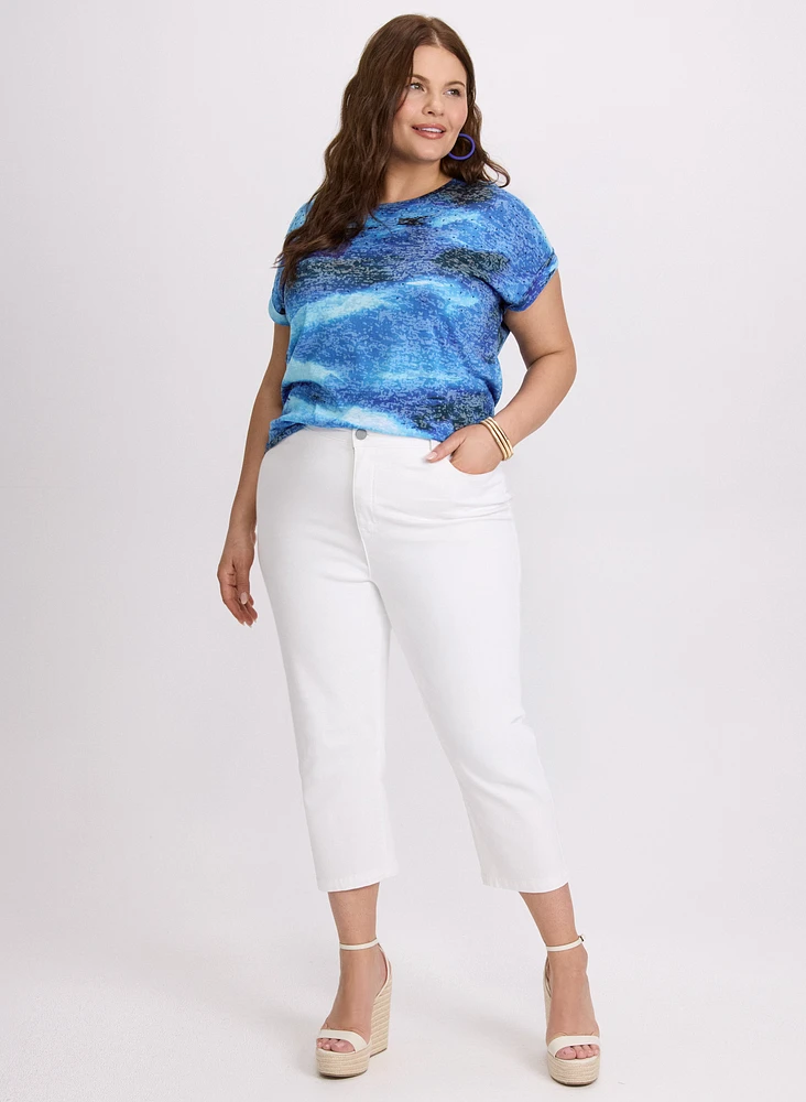 Embellished Abstract T-Shirt