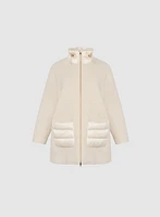 Mixed Puffer Wool-Blend Coat