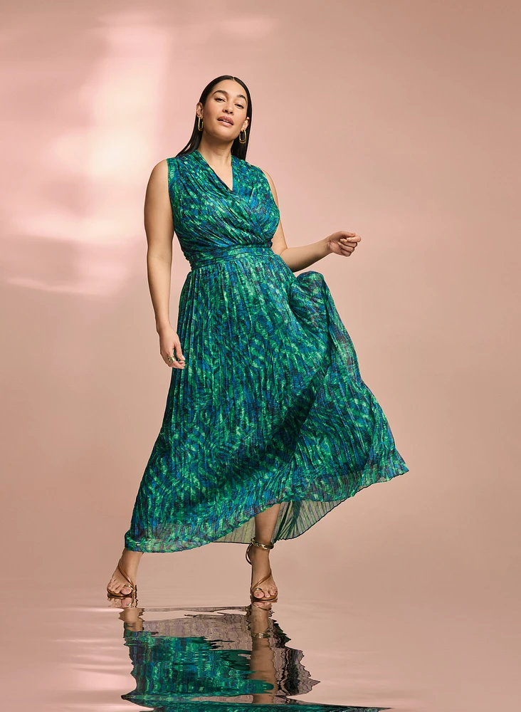 Robe maxi plissée