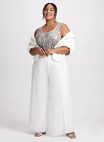 Olivia Chiffon Wide-Leg Pants