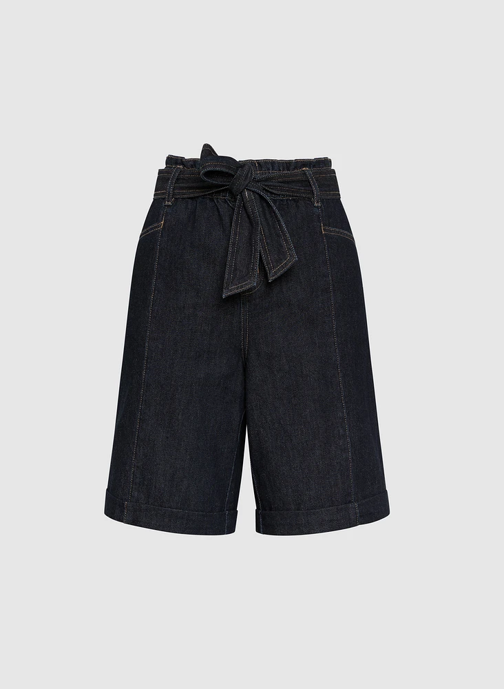 Wide-Leg Jean Shorts