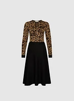 Sash Detail Leopard Print Dress