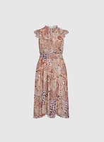Paisley Print Chiffon Dress