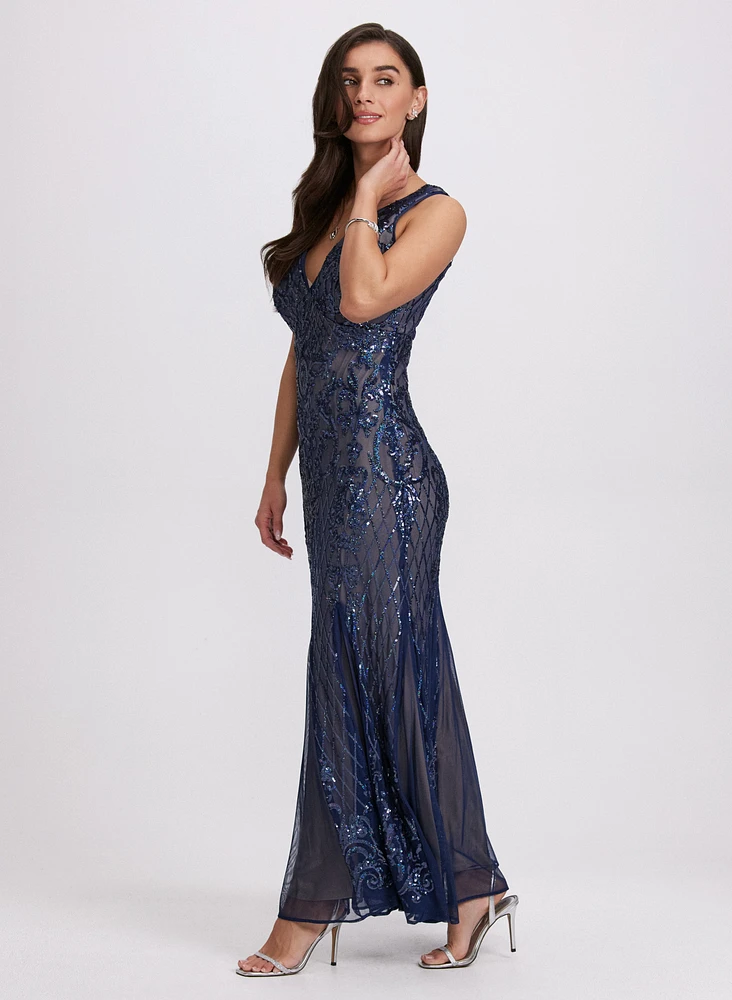 Robe en filet à paillettes