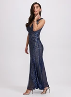 Sequin Embellished Mesh Dress