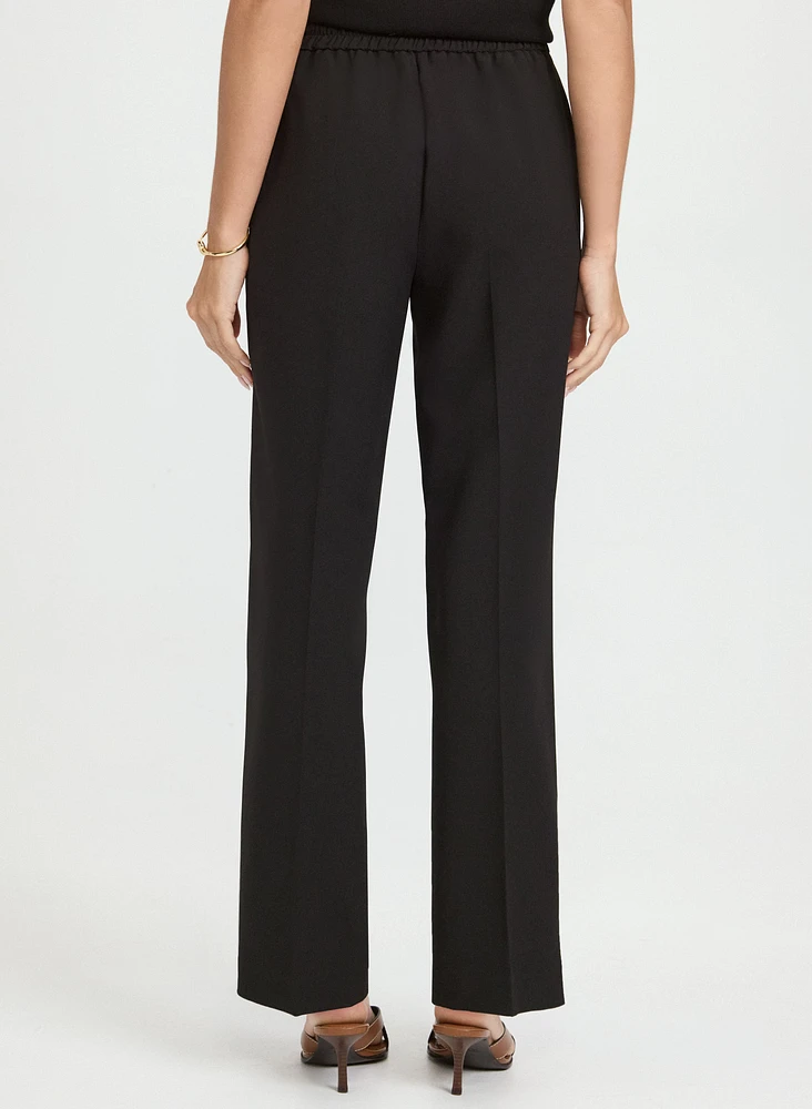 Olivia Embossed Button Wide-Leg Pants
