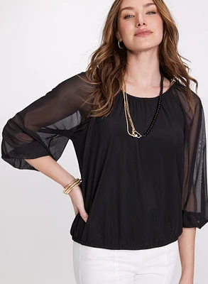 Blouse à manches transparentes