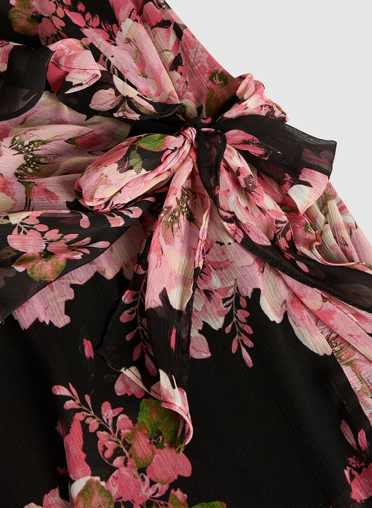 Robe florale en chiffon