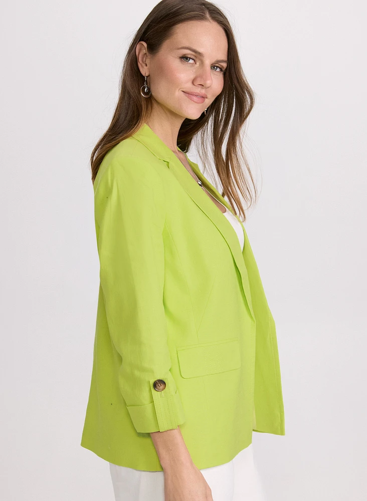 Linen-Blend Blazer