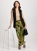 Palm Print Wide Leg Pants