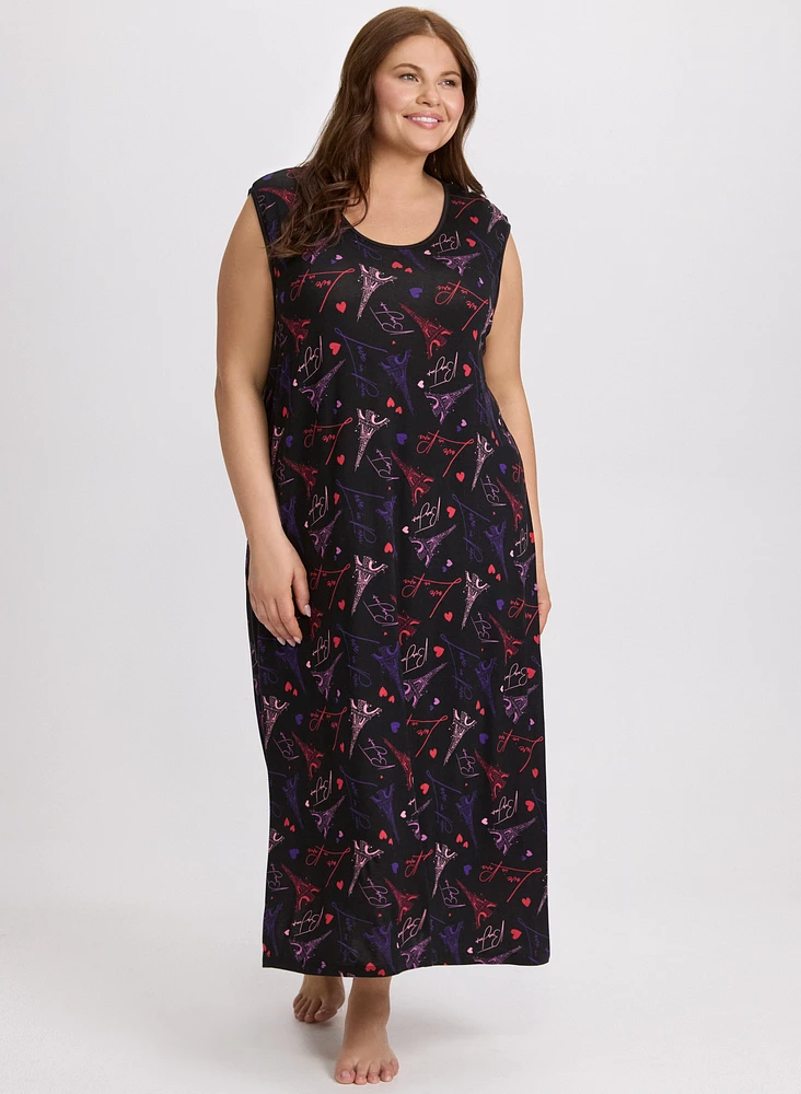 Paris Print Nightgown