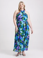 Tropical Halter Neck Dress