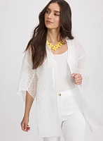 Cotton Grid Print Blouse