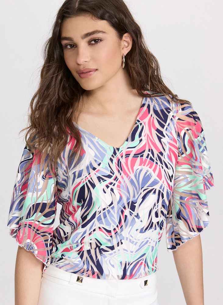 Mesh Abstract Blouse