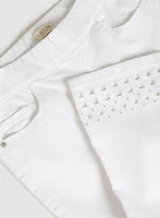 Perforated Denim Capris