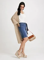Short en denim avec ceinture à nouer