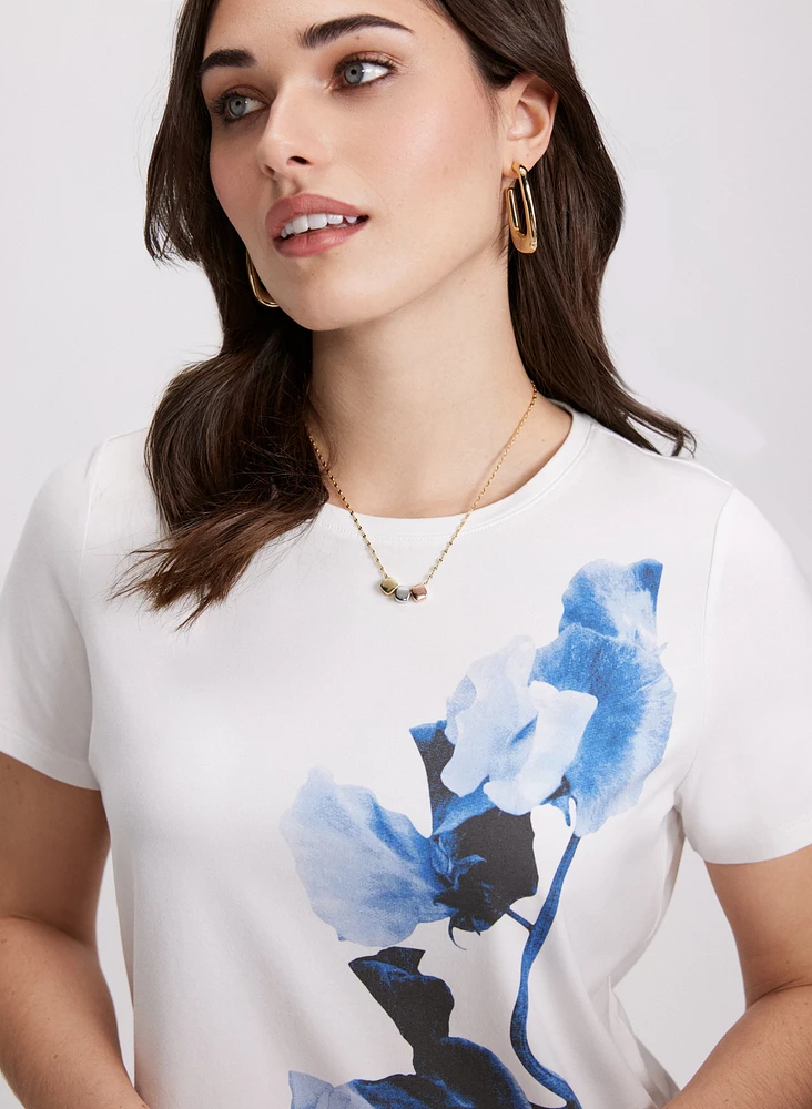 Floral Placement Print T-Shirt