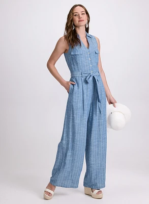 Striped Wide-Leg Jumpsuit