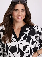 Printed Elbow Sleeve Top