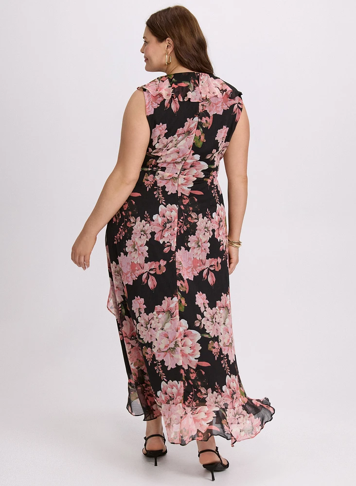Robe florale en chiffon