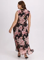 Robe florale en chiffon