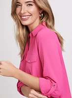 Blouse boutonnée en crêpe