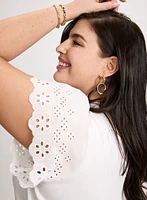 Eyelet Sleeve Tee