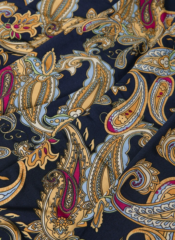 Paisley Split Neck Blouse