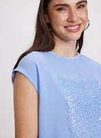 Sequined Gradient Motif Top