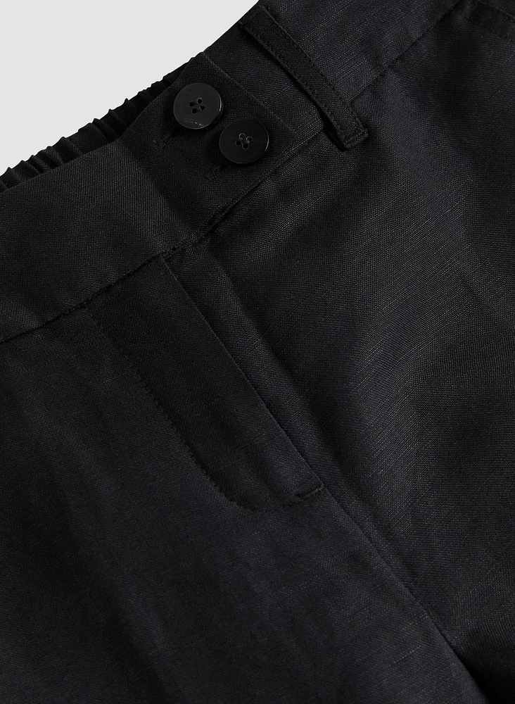 Modern Fit Linen-Blend Straight Leg Pants