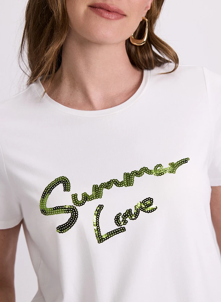 Sequined Script T-Shirt
