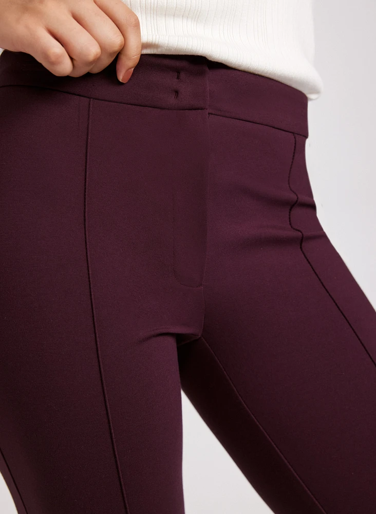 Emma Pintuck Detail Slim-Leg Pants – Regular