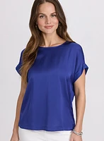 Satin Drop Shoulder Top