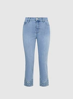 Embroidered Capri Jeans