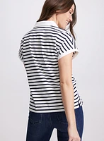 T-shirt rayé à manches capes