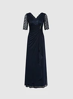 Lace Detail Evening Dress