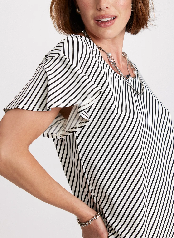 Diagonal Stripe Print Top