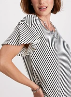 Diagonal Stripe Print Top