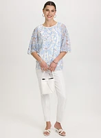 Printed Mesh Blouse