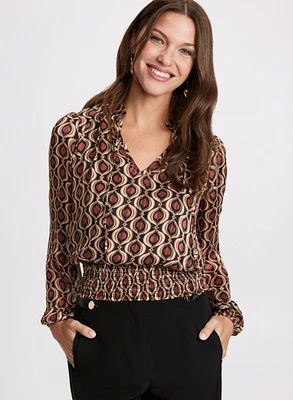 Geometric Print Blouse