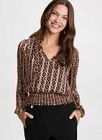 Geometric Print Blouse