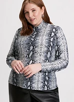 Snake Print Turtleneck Top