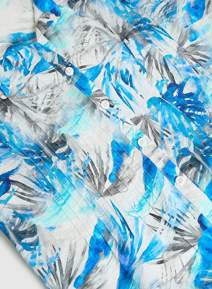 Palm Leaf Print Blouse