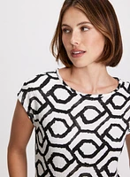 Scoop Neck Geometric Print Top