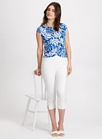 Front Knot Printed Top