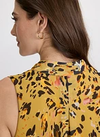 Blouse léopard à effet cravate