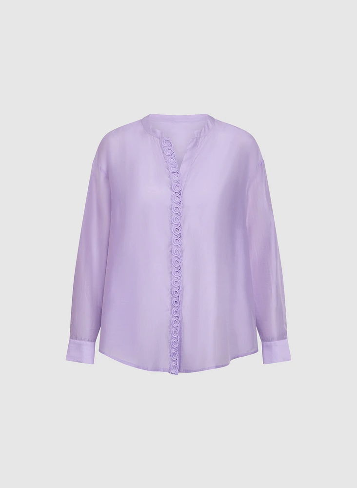 Embroidered Trim Blouse