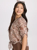 Abstract Cotton Blouse