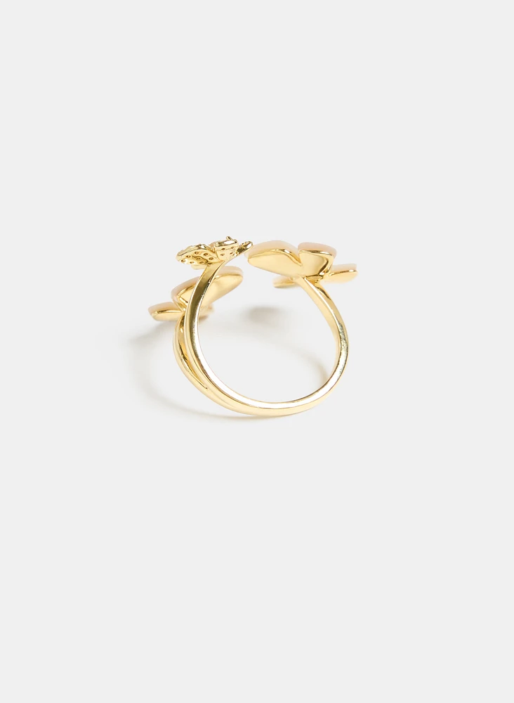 Triple Butterfly Ring