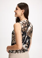 Tropical Ruched Waist Top
